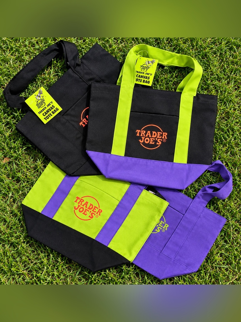 🧡Trader Joe's Halloween Mini Canvas Totes SET OF 4 2026 LIMITED -  PRESALE 🎃